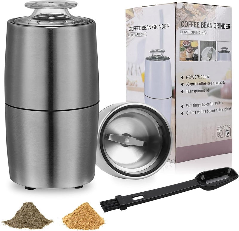 Perfekitsup Spice Grinder, Coffee Grinder, 200 w Electric Herb Grinder,Configuration Stainless Steel Body and Blade,with Cleaning Brush - Image 1